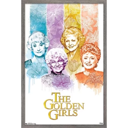 Постер в рамке The Golden Girls 37×57 см, под дерево