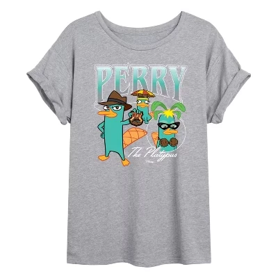 Женская футболка Phineas and Ferb Perry Platapus, серая