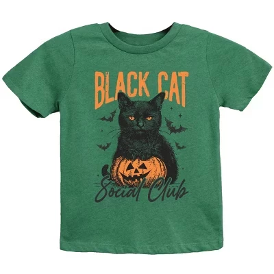 Black Cat Social Club Pumpkin - Молодежная футболка с коротким рукавом и футболка с рисунком для малышей grass