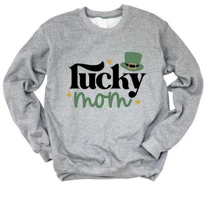 Женская толстовка с рисунком Lucky Mom graphite