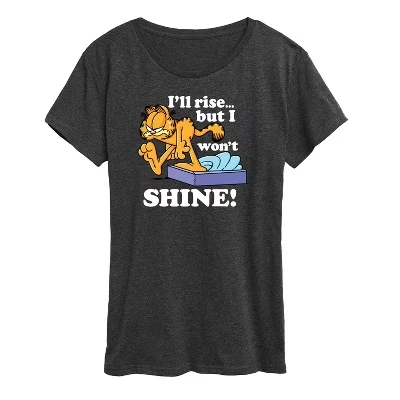 Женская футболка с коротким рукавом I'll Rise But Won't Shine с графическим рисунком heather charcoal