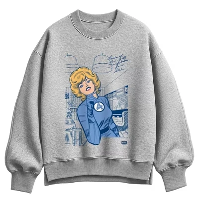Женский свитшот Fantastic Four Invisible Woman, серый меланж