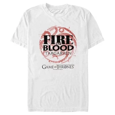 Мужская футболка Game of Thrones «Огонь и кровь», белая