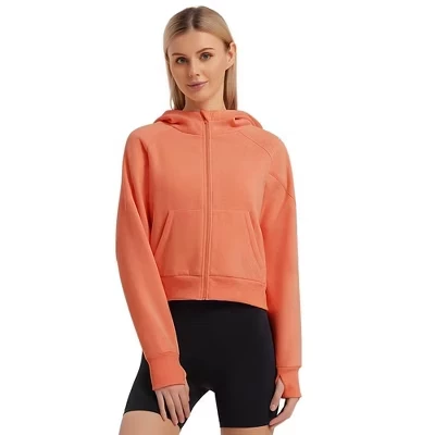 Женская худи Yesfashion с карманом, оранжевая