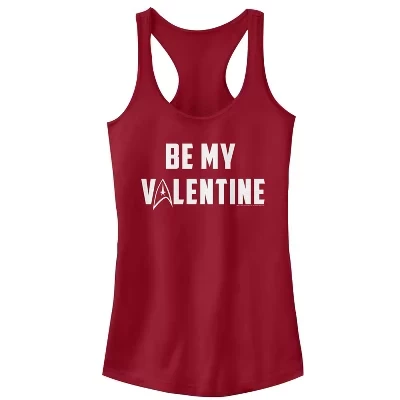Женская майка Be My Starfleet Valentine Racerback для юниорок алого цвета