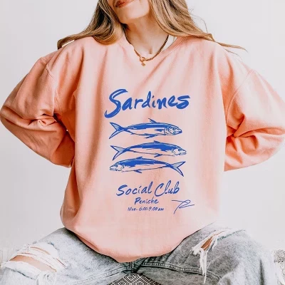 Легкая одежда Sardines Social Club - окрашенная толстовка персикового цвета