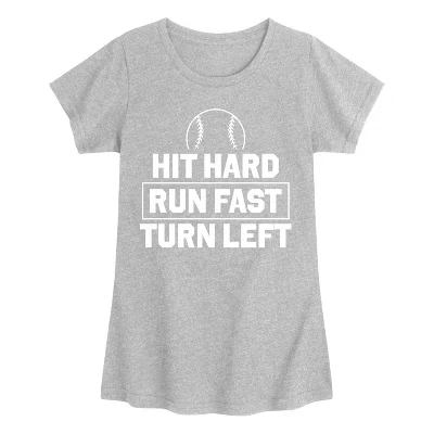 Hit Hard Run Fast Приталенная футболка с коротким рукавом и графическим принтом