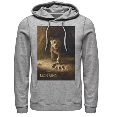 Мужское худи The Lion King Симба, серое меланжевое
