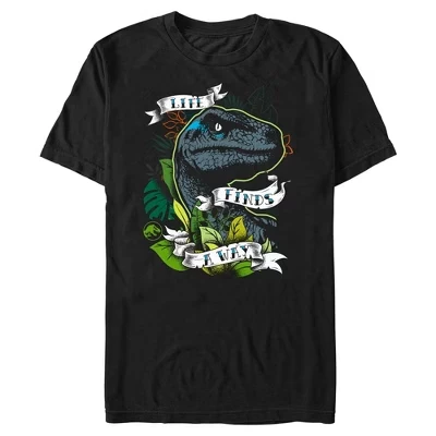Мужская футболка с баннером Life Finds A Way черная