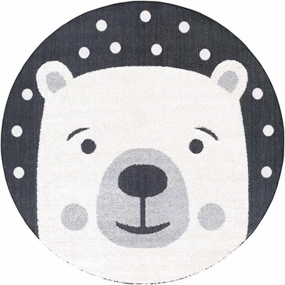 Детский коврик для детской комнаты с животным принтом Kids Bear бежевый