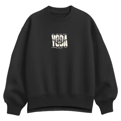 Женская толстовка Yoda Do Or Not Oversize из флиса черного цвета