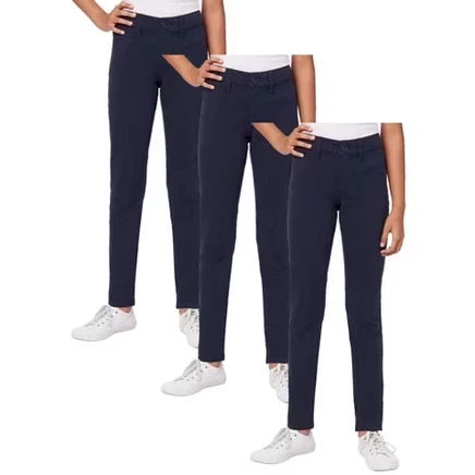 Супер-эластичные узкие форменные брюки-карандаш Galaxy Authentic 3-Pack для девочек синего цвета