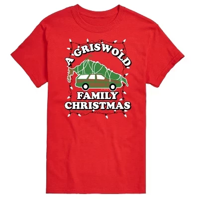 Мужская футболка с коротким рукавом и рисунком рождественской елки Griswold Family, красная