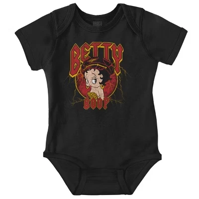 Боди-джемпер Betty Boop с леопардовым принтом Cutie Baby для девочек лицензионного черного цвета