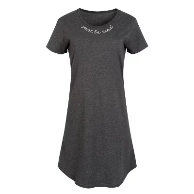 Женское платье-футболка Just Be Kind с графическим рисунком heather charcoal