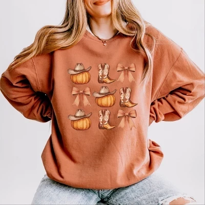 Осенняя карта Coquette Western Fall Chart Легкая одежда из окрашенного свитшота yam