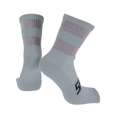 Cycling Athletic Socks Anti-friction Outdoor Matching Reflective 1 Pair deep grey,light grey