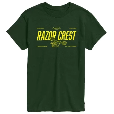 Мужская футболка из джерси Razor Crest с коротким рукавом и графическим рисунком зеленого цвета