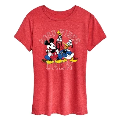 Женская футболка Disney Good Vibes Crew с принтом, красная