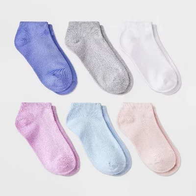 Носки для девочек' 6pk 'Marled' Super Soft No Show - Кот & Джек™ Фиолетовый/розовый/серый