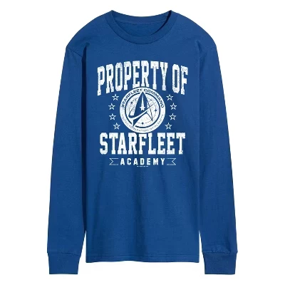 Мужская футболка с длинным рукавом Property of Starfleet с графическим принтом - Собственность Звездного флота