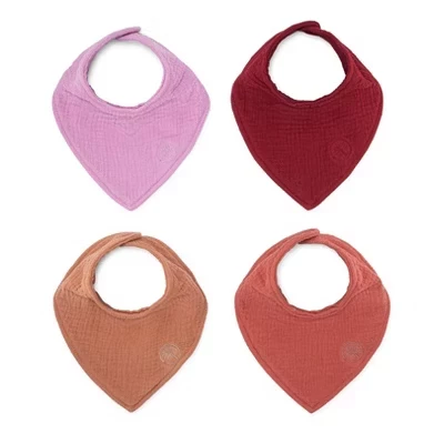 Муслиновые слюнявчики Parker Baby Co., 4 шт., розовые