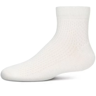 Носки-браслеты Memoi Girls' Pointelle Dot на лодыжках белые