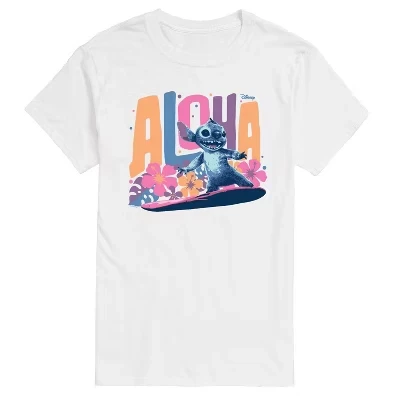 Мужская футболка с коротким рукавом и графическим рисунком Aloha Stitch, белая