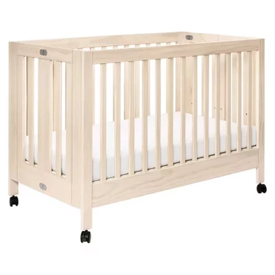 Кроватка Babyletto Maki складная с комплектом для малыша, натуральная