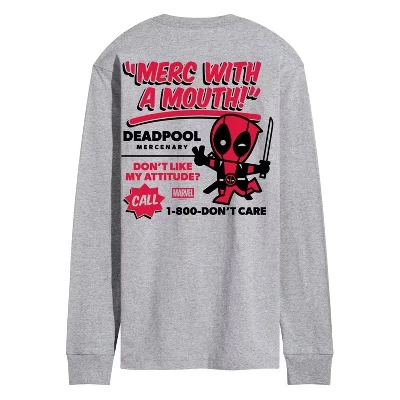 Мужская футболка Deadpool Merc с длинным рукавом и принтом 
