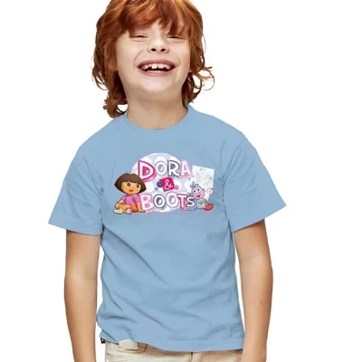 Футболка для мальчиков Dora The Explorer Amigos Por Sempre светло-голубая светло-голубая