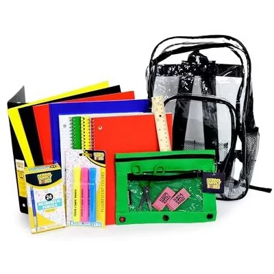 Школьный рюкзак School Supply Boxes 17″ с набором, прозрачный