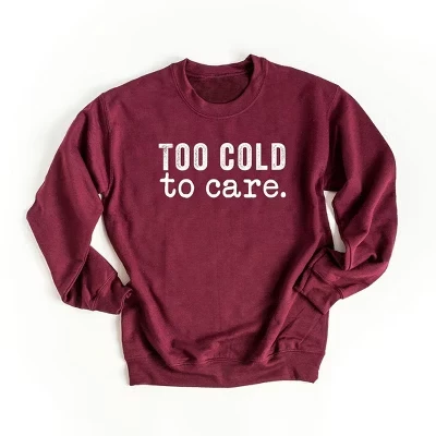 Женская толстовка с рисунком Too Cold To Care темно-бордового цвета