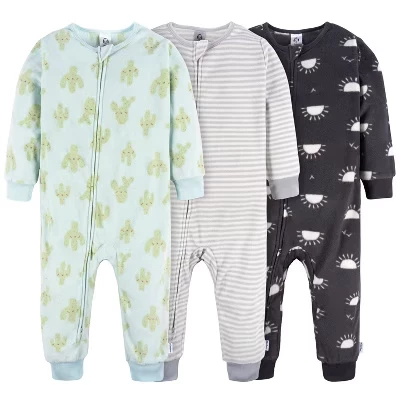 Пижамы Gerber для девочек, 3 шт., флисовые, кактусы