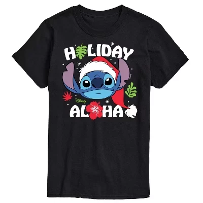 Мужская футболка Lilo & Stitch Holiday Aloha, черная