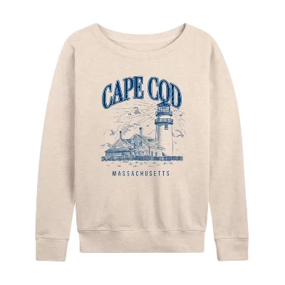 Женская рубашка Cape Cod из легкого французского махрового полотна с широким вырезом и длинным рукавом с графическим рисунком.