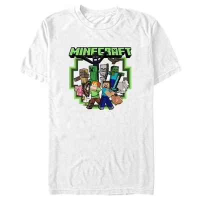 Мужская футболка Minecraft Steve и Alex, белая