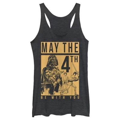 Женская майка May the Fourth с двухцветной подкладкой в клетку Racerback