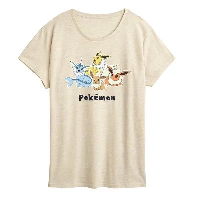 Женская футболка с коротким рукавом с изображением покемонов от Eevee и Eeveelutions Group.