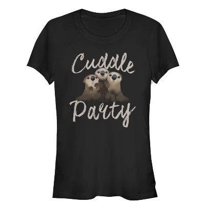 Женская футболка для вечеринки в стиле юниорских игр Otter Cuddle Party, черная