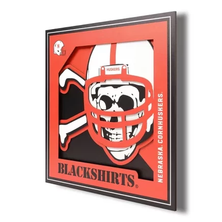 Серия настенных рисунков с 3D-логотипами Nebraska Cornhuskers - 12"x12"