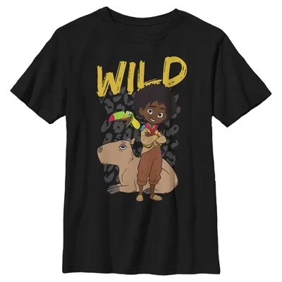 Футболка с принтом Antonio Wild Like The Animals для мальчика, черная