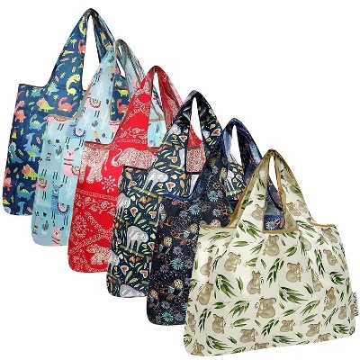 Большие складные нейлоновые многоразовые продуктовые сумки Tote, 6 упаковок natures harmony