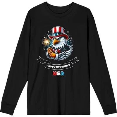 Мужской лонгслив Bioworld Happy Birthday USA, черный