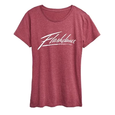 Женская футболка Flashdance Script Logo, бордовая