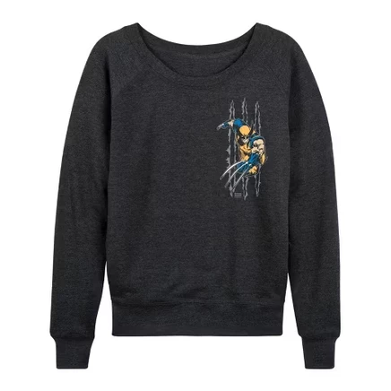 Женский свитшот Marvel Wolverine Slash, графитовый меланж