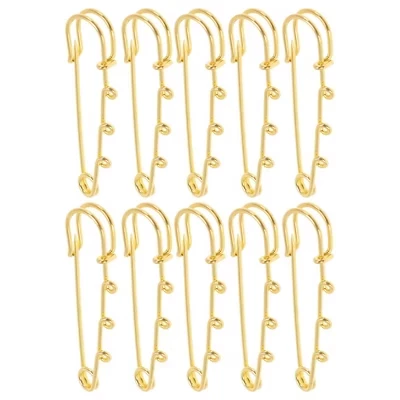 Броши-зажимы Unique Bargains, 10 шт., золотистые