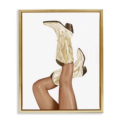 Картина Stupell «Country Cowgirl Boots», золотая