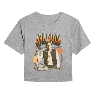 Женская укороченная футболка STAR WARS Han Solo, меланж