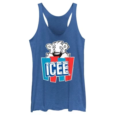 Женская спортивная майка ICEE Peekaboo с логотипом медведя Пикабу, синяя